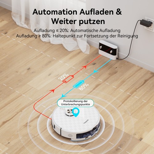 Tesvor S8PRO Roboter Staubsauger mit Wischfunktion & App | 8000Pa LiDAR Navigati - Bild 8 von 10