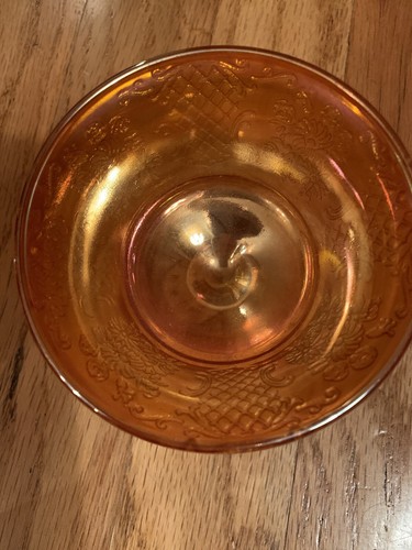 Carnival Glass Marigold/Orange Sherbet Dessert Bowl Home Decor Rare Dish Dining - Picture 2 of 6
