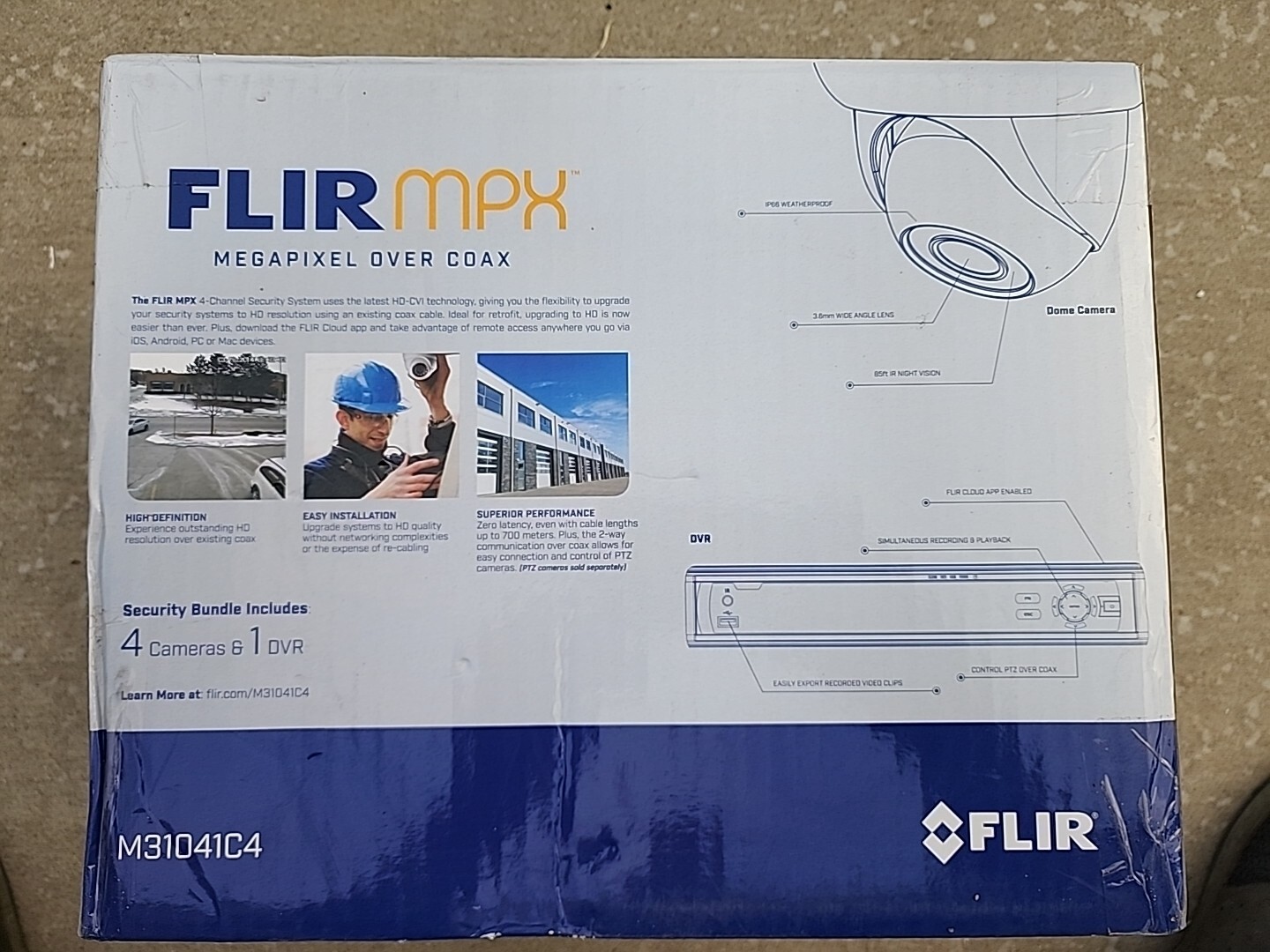 Flir Mpx M31041c4 DVR With 4 1MP COAX CAM (Never Used Open Box For