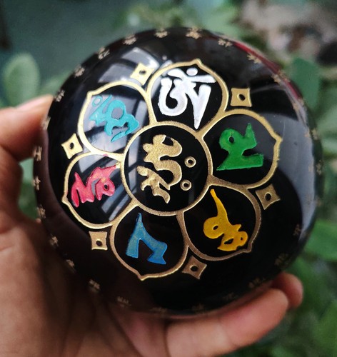 1342g NATURAL OBSIDIANA TALLADA REZA POR BUENA SUERTE BOLA ESFERA CRISTAL CURACIÓN - Imagen 4 de 17