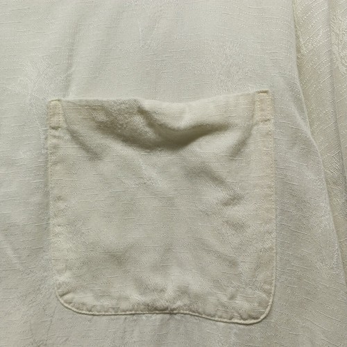 CLUB ROOM Shirt Men's Size XL Rayon Button Up Short Sleeve Coconut Pattern Ivory - Picture 7 of 15