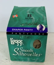 Leggs Smooth Silhouettes Shaper Pantyhose NOS Nude Sheer Toe Size B