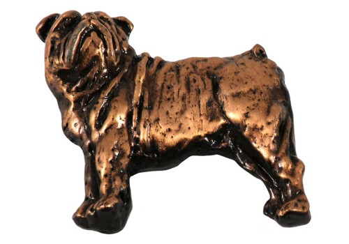 Zinn Englische Bulldogge Reversnadel oder Bulldoggenmagnet, D372F, Made in USA - Bild 4 von 7