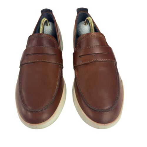 ECCO Danish Design Brown Leather Penny Loafers Shoes Men's Size 8M - Picture 4 of 22