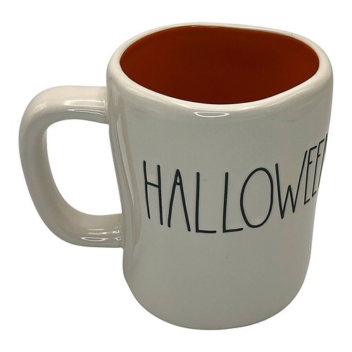 Rae Dunn Happy Halloween Kaffeebecher von Magenta 16 Unzen Beige Orange Innenraum Herbst