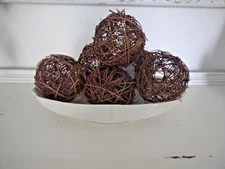 Darice Natural Grapevine Balls Spheres 4" Diam. #2827-55 SET/6 ~ NEW