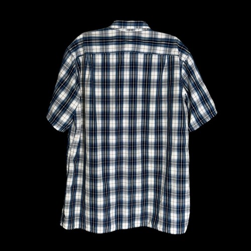 Eddie Bauer Mens Shirt Tall Large Blue Plaid Button Up Short Sleeve Pockets Sz L - Picture 2 of 9