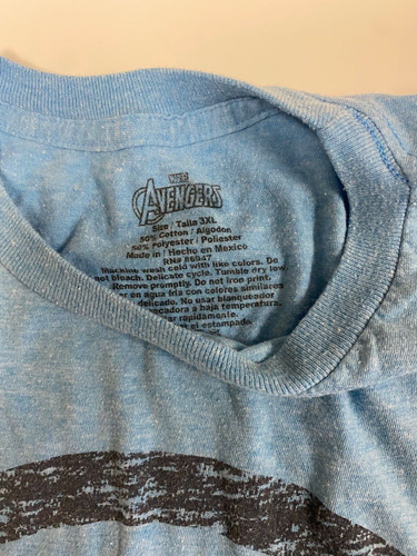 Mens Avengers 3XL T Shirt Blue w/ Blue Star - Picture 3 of 3