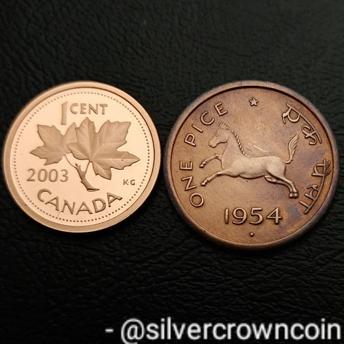 India 1 Pice 1954 Diamond. KM#1.4. One Cent coin. Horse. Asoka Lion Pedestal. - Picture 3 of 7