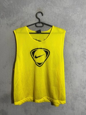 Nike Training Jersey Football Sleeveless Shirt Yellow Polyester Men One Size