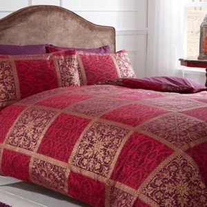 Luxury Double Duvet Set Jewel Red Gold Purple Ethnic Moroccan Tile Image Is Loading Luxury Double Duvet Set Jewel Red Gold Purple