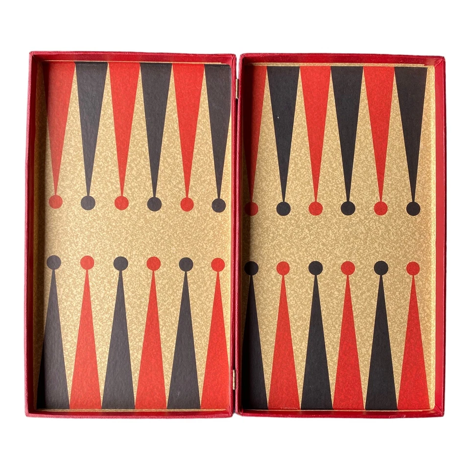 Cardinal Backgammon Case Only Red Black MCM Vintage Board Game - Image 3 of 4