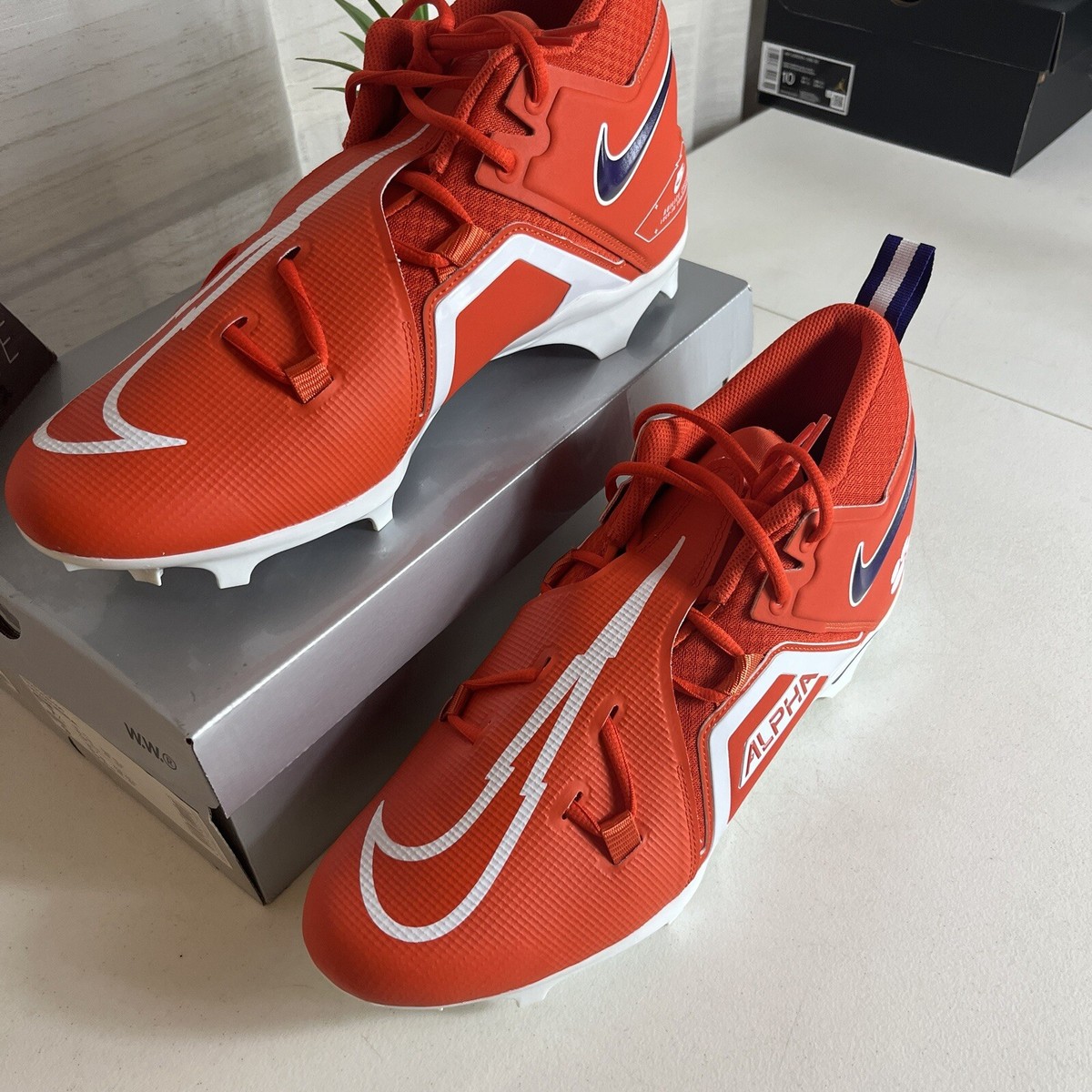 Nike Alpha Menace Pro 3 Clemson Tigers‎ Orange Football Cleats Men\'s Size 10 NIKE MENS CLEMSON TIGERS TEAM ISSUED ALPHA MENACE PRO 3  main image 2