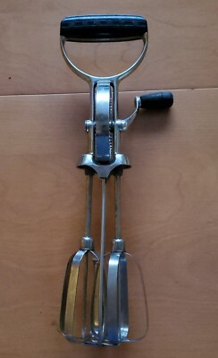 Vintage Ecko Best Hand Held Mixer Egg Beater Black Handle Stainless Steel USA