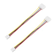 2Pcs 8" 4-pin Molex Male LP4 to 4-pin Floppy FDD Female SP4 Power Adapter Cable