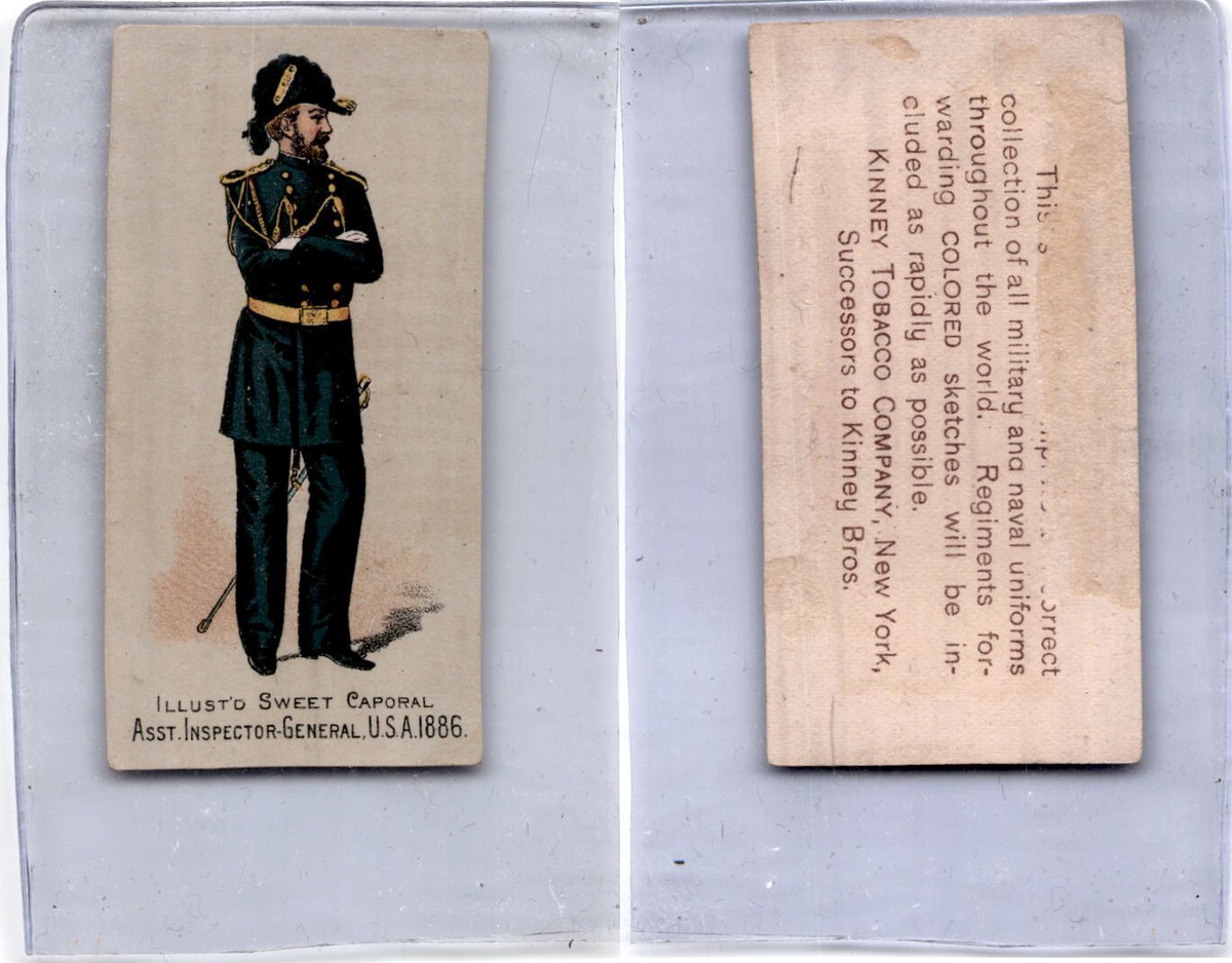 tobacco inspector N224 Kinney Tobacco Card 1887, Military, USA, Asst Inspector General (A18)