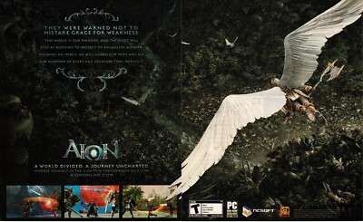 2009 Aion Online Video Game 2-page Vintage Print Ad angel