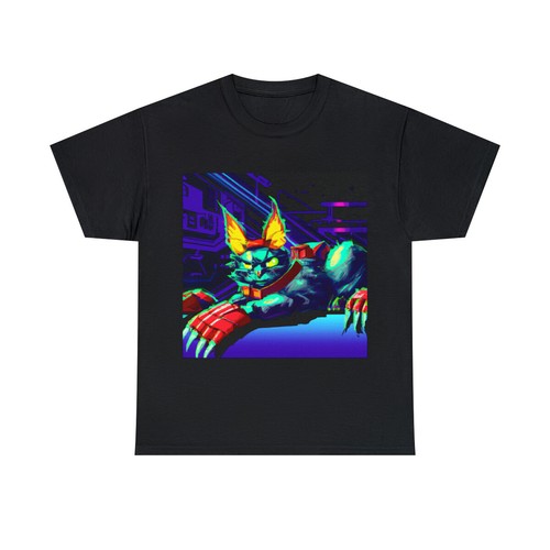 Vintage Style Video Game T Shirt Cat Pet Lover Gift Retro Graphic Tee Colorful - Picture 2 of 23