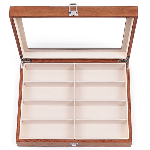 8 slot occhiali da vista occhiali da sole custodia in legno espositore scatola organizer - Foto 4 di 11