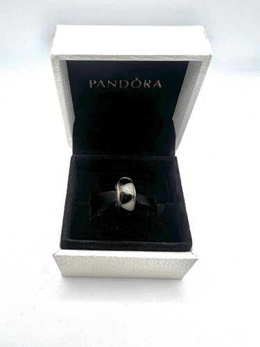 Genuine Pandora Silver Black & Grey Triangles Murano Glass Bead 925 ALE (14) - Picture 2 of 3