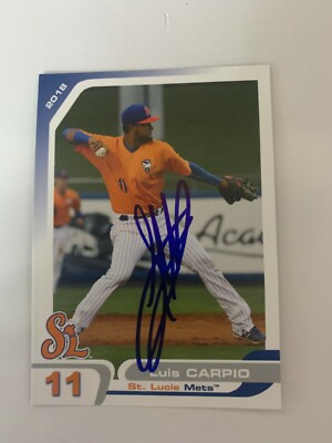 Luis Carpio 2018 Signed St Lucie Mets Team Card