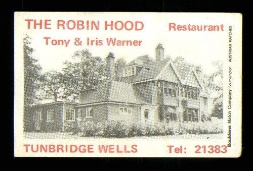 Matchbox Label Pub The Robin Hood Tunbridge Wells Kent MF1219