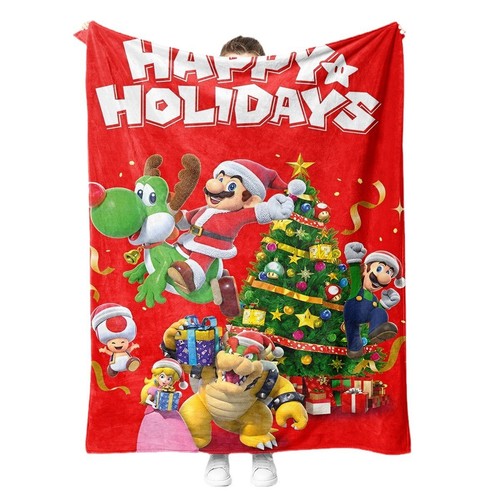 Super Mario 3D Flannel Blanket Throw Christmas Bed Sofa Soft Bedding Kids Gifts - Picture 12 of 16