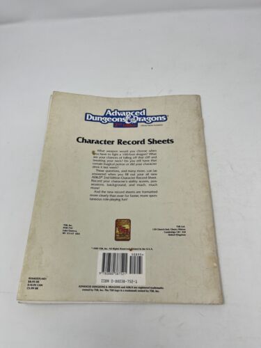 AD&D 2ND Edition Character Record Sheets - Bild 3 von 3