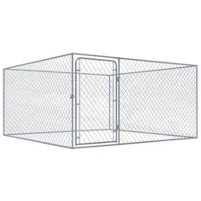 NNEVL Outdoor Dog Kennel Galvanised Steel 2x2x1 m