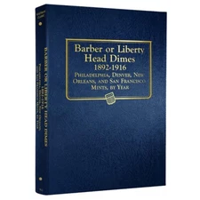 Barber Liberty Head Dimes 1892-1916 US Coin Album Whitman 9117 Free US Shipping