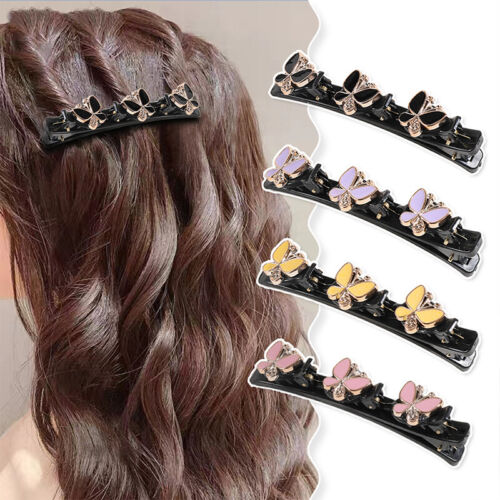 Sparkling Crystal Stone Braided Hair Clips Satin Rhinestone Fabric Hair Bands! - Bild 4 von 19