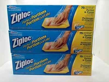 3 pack - Ziploc Perfect Portions Freezer Bag - Pack of 75  (Total 225 bags)