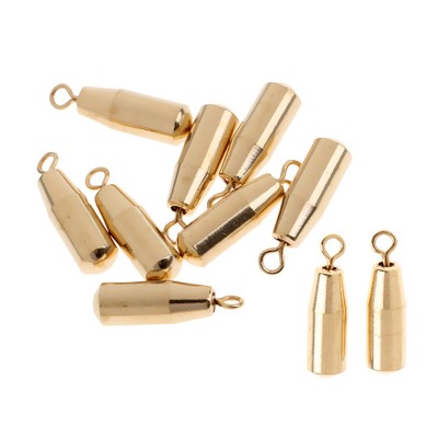 10 Stücke Messing Gewichte Drop Shot Slider Sea Fishing Snag Sinkers Gold