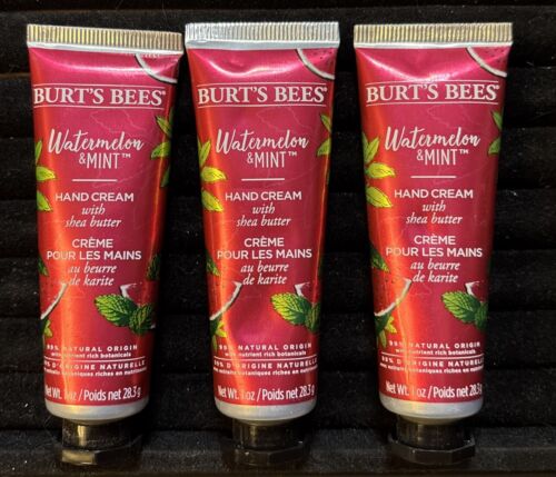 3x Burt’s Bees Watermelon & Mint Hand Cream With Shea Butter 1 oz.