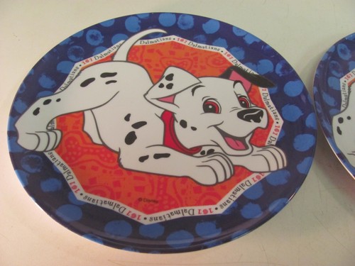 2 piatti pranzo plastica bambini melamina cucciolo fortunato Disney 101 Dalmati 8" Zak - Foto 2 di 9