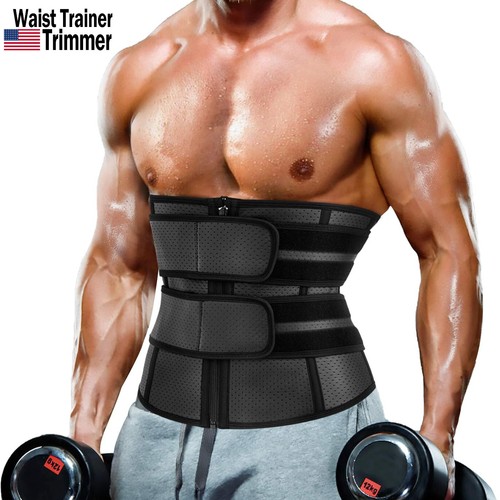 Men Waist Trainer Trimmer Tummy Control Neoprene Sweat Belt Slimming Body Shaper