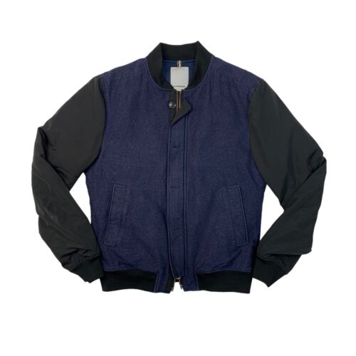 J Lindeberg Jacket Mens M Medium Navy Blue Full Zip Cotton Filled Lined Bomber