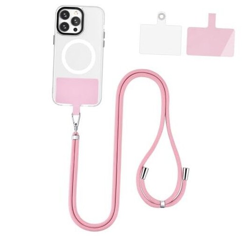 BFSD·DM Cell Phone Lanyard, Universal Crossbody Patch Phone Pink