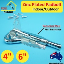 Door Pad Bolt padbolt indoor outdoor zine plated hardware building lock 4" 6" 