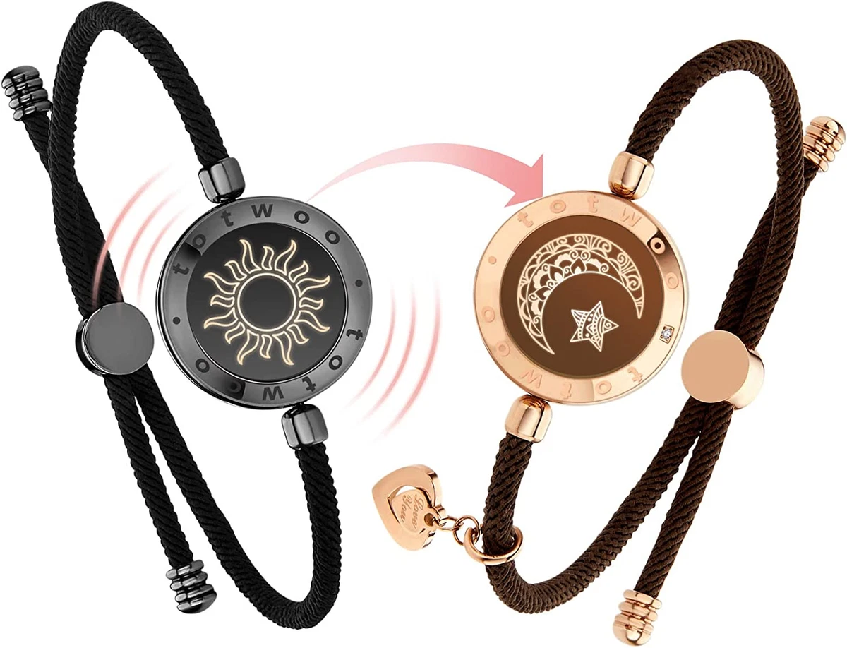 Sun&Moon Touch Bracelets with Snake Chain(Black+Rose Gold) in 2023 | Moon  bracelet, Love bracelets, Snake chain