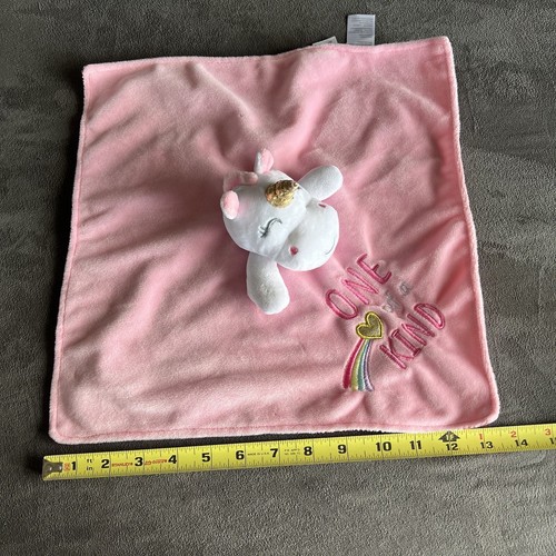 One Of A Kind Unicorn Lovey Pink Plush Animal Blanket Baby Starters - Picture 8 of 13