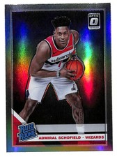 2019-20 Donruss Optic 187 Admiral Schofield Rated Rookie SILVER card Wizards