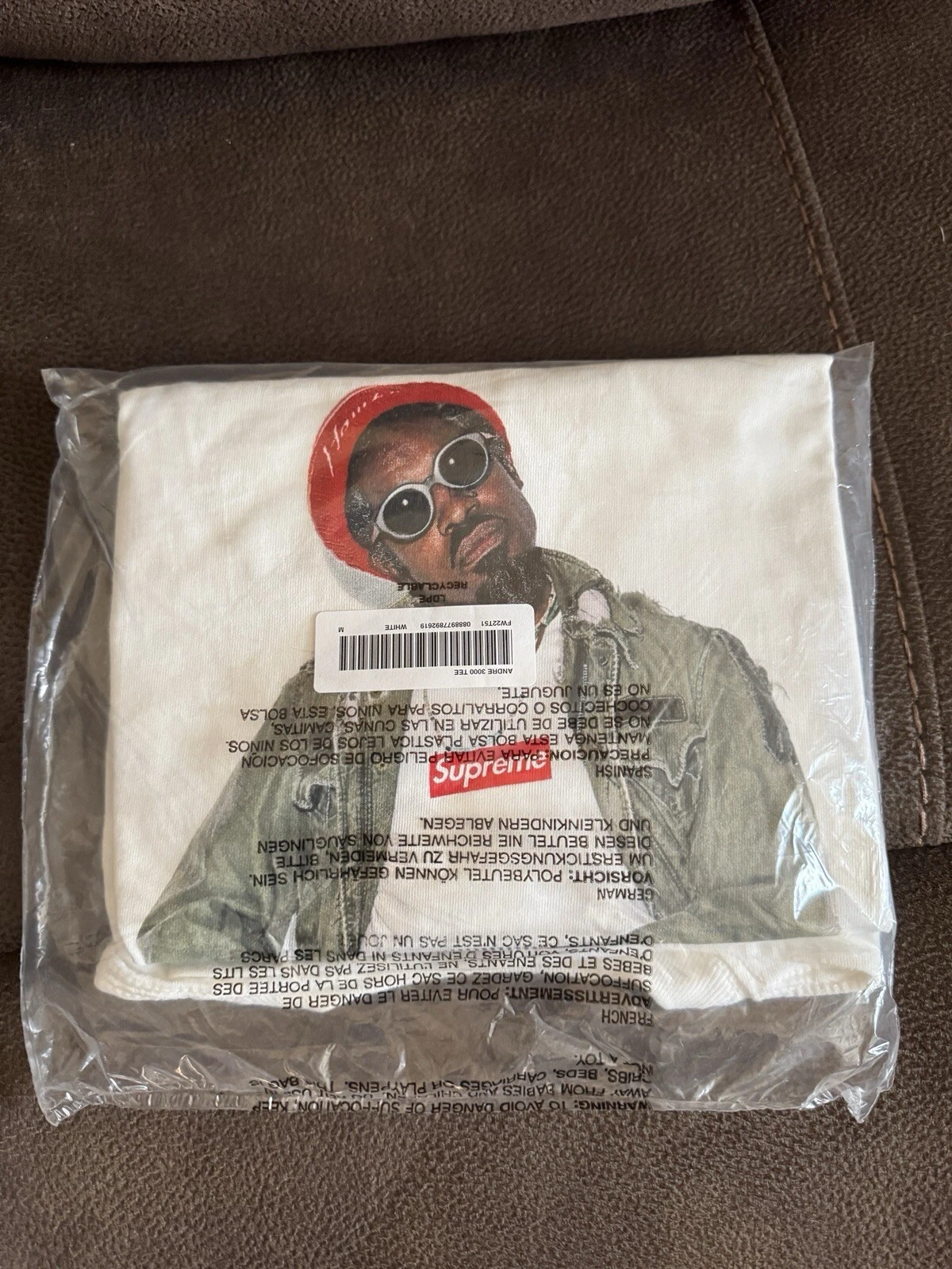 TAILLE M   T shirt Supreme x Andre 3000 BLANC FW22 Homme EN MAIN NEUF