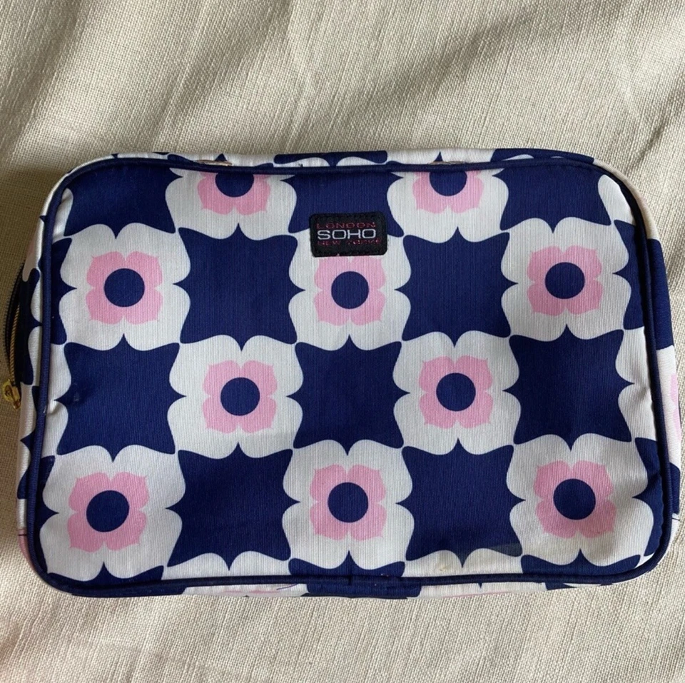SOHO красоты набор из 2 мод розовый, белый и темно-синий цветочный косметики сумки - Изображение 2 из 4