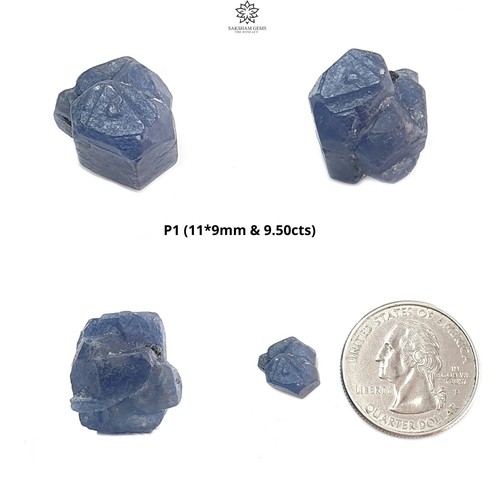 Natural Untreated Blue Sapphire Healing Gemstone Rough Crystal Specimen 1pc - Picture 2 of 21