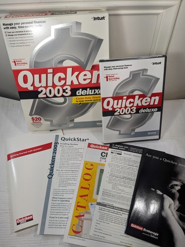 Quicken 2003 Deluxe software CD-ROM disc program Intuit Windows 95/98/2000/Me/XP - Picture 7 of 11