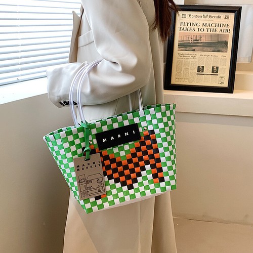 Marni Large Capacity Basket Color Matching Handbag Lady Single Shoulder Tote Bag - Picture 4 of 31