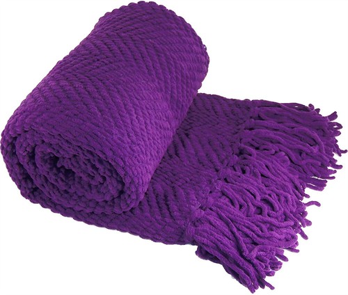 Boho Knitted Throw Blanket – Tweed Texture, Tassels, Lightweight Couch Bed Decor - Picture 311 of 337
