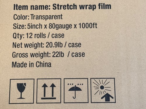 5" x 1000FT 80 GAUGE PALLET WRAP STRETCH FILM SHRINK HAND WRAP 1000' 12 ROLLS - Picture 5 of 5