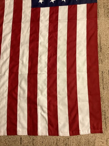 American Flag Vintage Annin 50 Star Polyester 61” X 35” Faded Tough Tex - Picture 3 of 8